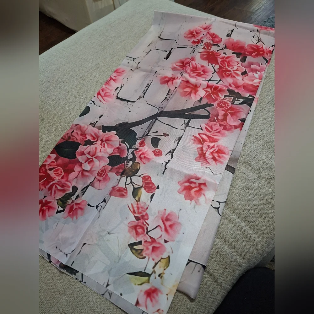 Floral Pink and White Wall Tapestry
